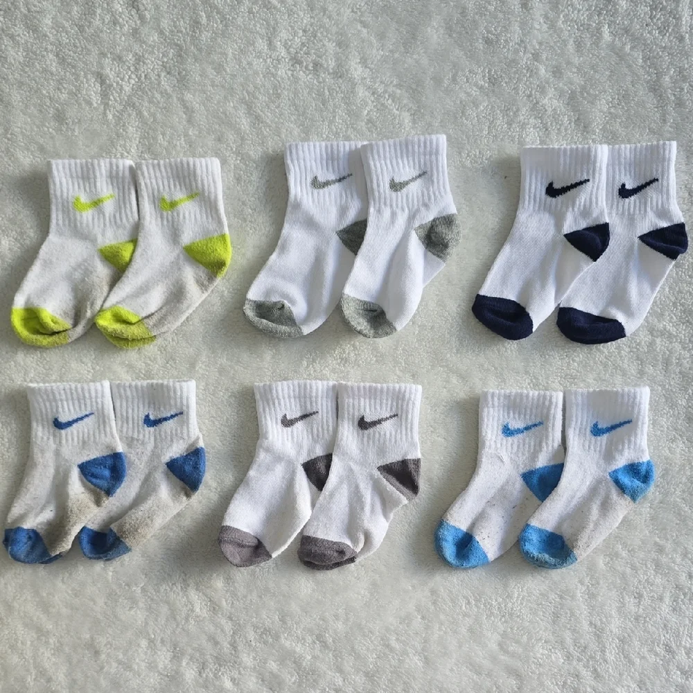 Nike Kids White Sock Bundle with Color Accents